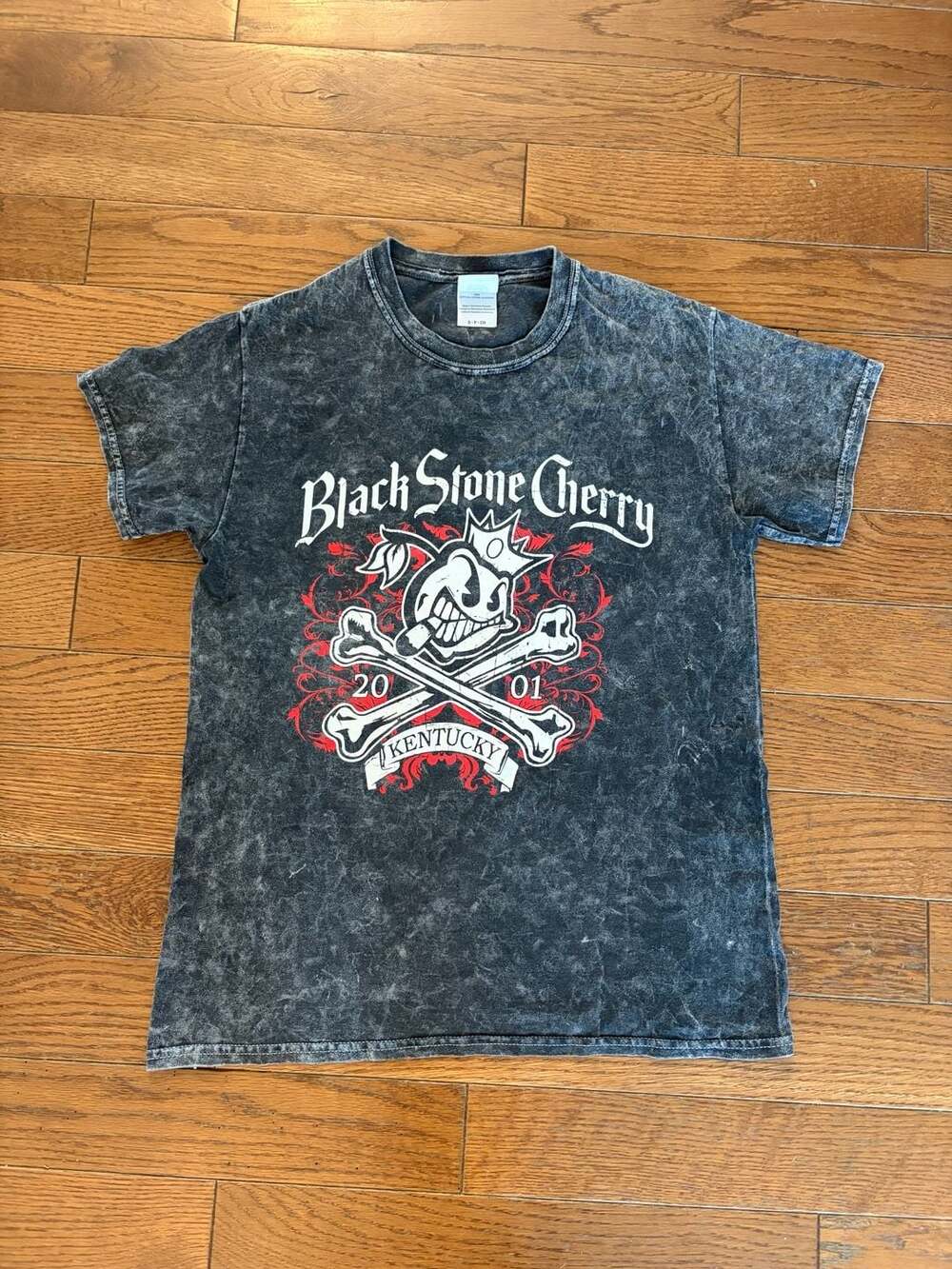 Black Stone Cherry Acid Wash Graphic T-Shirt Size Small Kentucky
